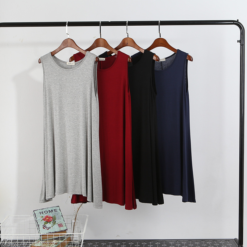 Summer New Women's Dress Modal Camisole Dress Beach Dress Plus Size Extra Large Size Fat Girl Pregnant Women's Dress