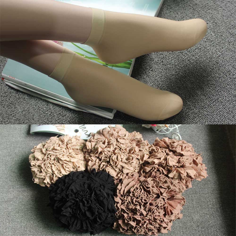 Deodorant Stall crystal Short stockings In cylinder Versatile Silk stockings Spring and summer Solid Socks Thin section invisible lady Silk stockings