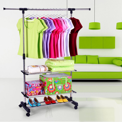 容心单杆晾衣架室内阳台升降双杆晾晒架折叠落地伸缩晒衣架|ms