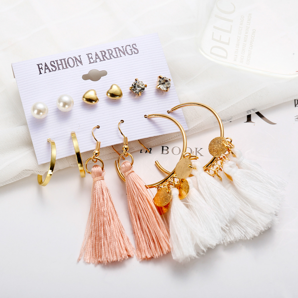 New Hot Sale Bohemian Moon Triangle Tassel Earring Set 6 Pairs wholesalepicture7