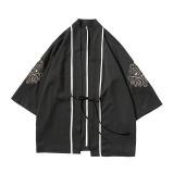 Мужская летняя куртка, этническая одежда для защиты от солнца, кардиган, китайский стиль, с вышивкой, этнический стиль