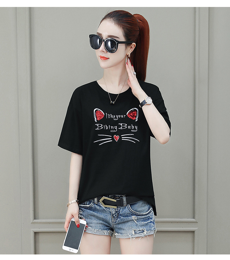 T-shirt femme en Mélange de coton - Ref 3315657 Image 30