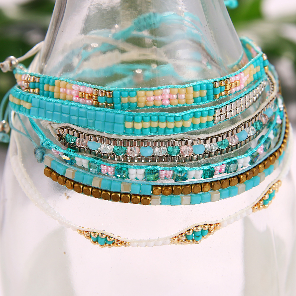 Bohemian Geometric Beaded Alloy Rope Braid Unisex Bracelets display picture 3