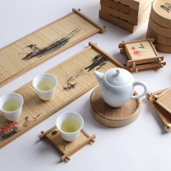 Printed bamboo coasters, coasters, tea pads, pot pads, insulation pads, tic-tac-toe pads, tea sets, tea ceremony accessories, factory direct sales