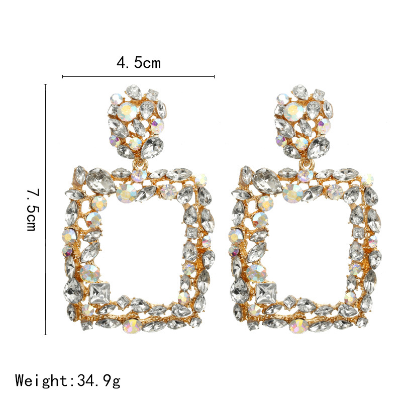 Fashion Geometric Alloy Artificial Gemstones Earrings display picture 4