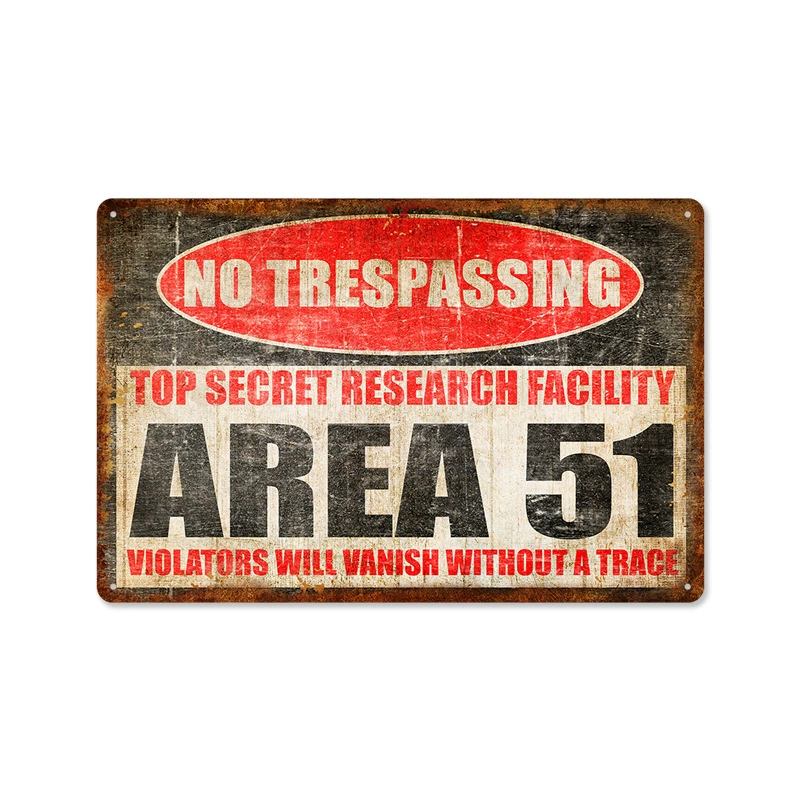Ретро Баннер No Trespassing, глухая металлическая стена без рамы, 20×30 см в винтажном стиле