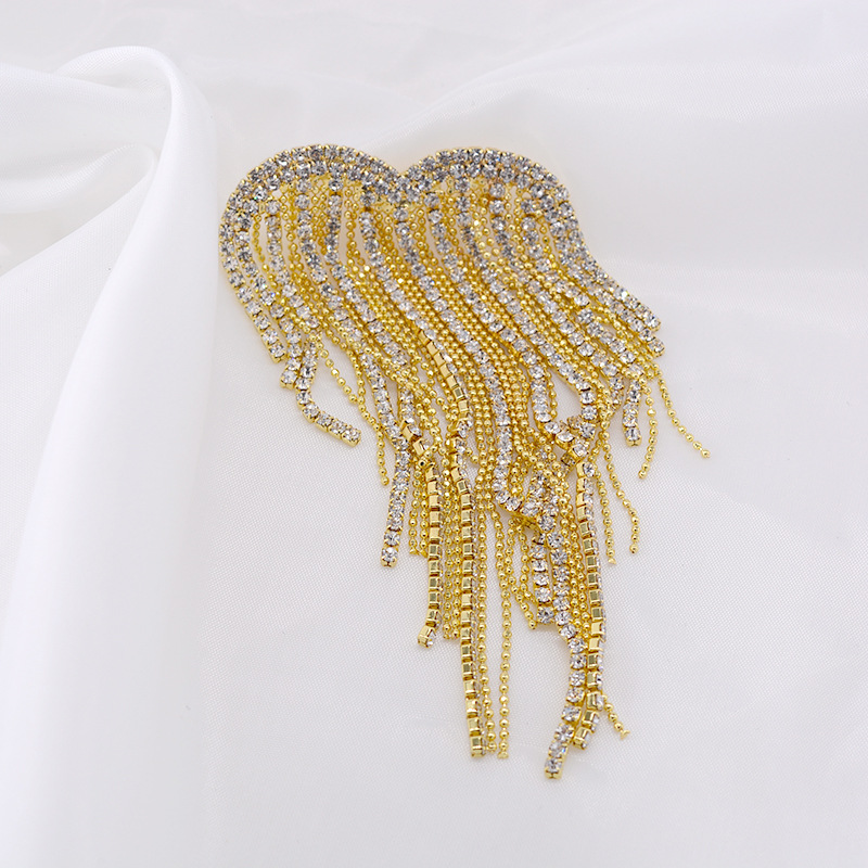 Korean Style New Autumn And Winter Rhinestone Tassel Brooch Women's Temperament Wild Rhinestone Corsage Pin Suit Cardigan Accessories display picture 8