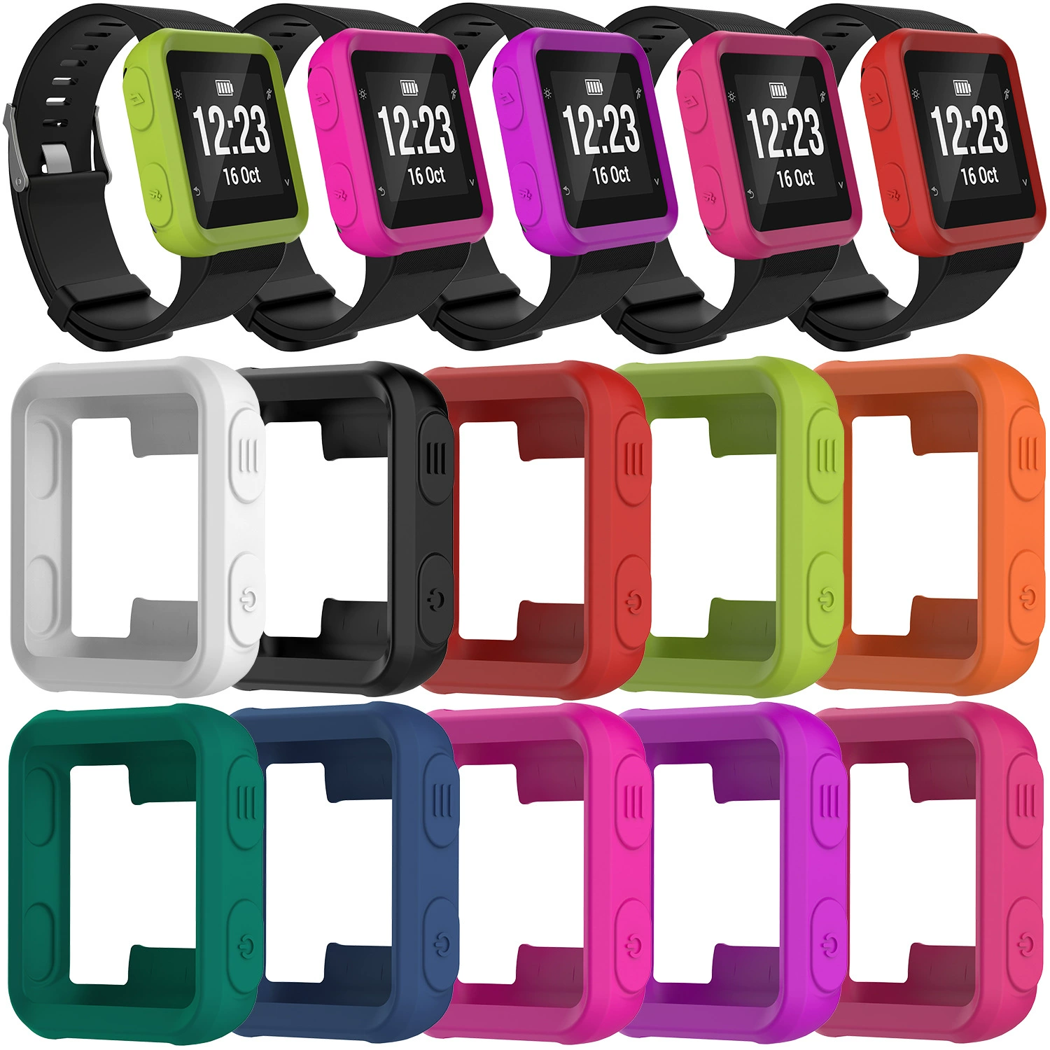 Подходит для силиконовой защитной оболочки Jiaming Garmin Forerunner 35 против царапин, мягкий клей, защитная крышка, мягкая