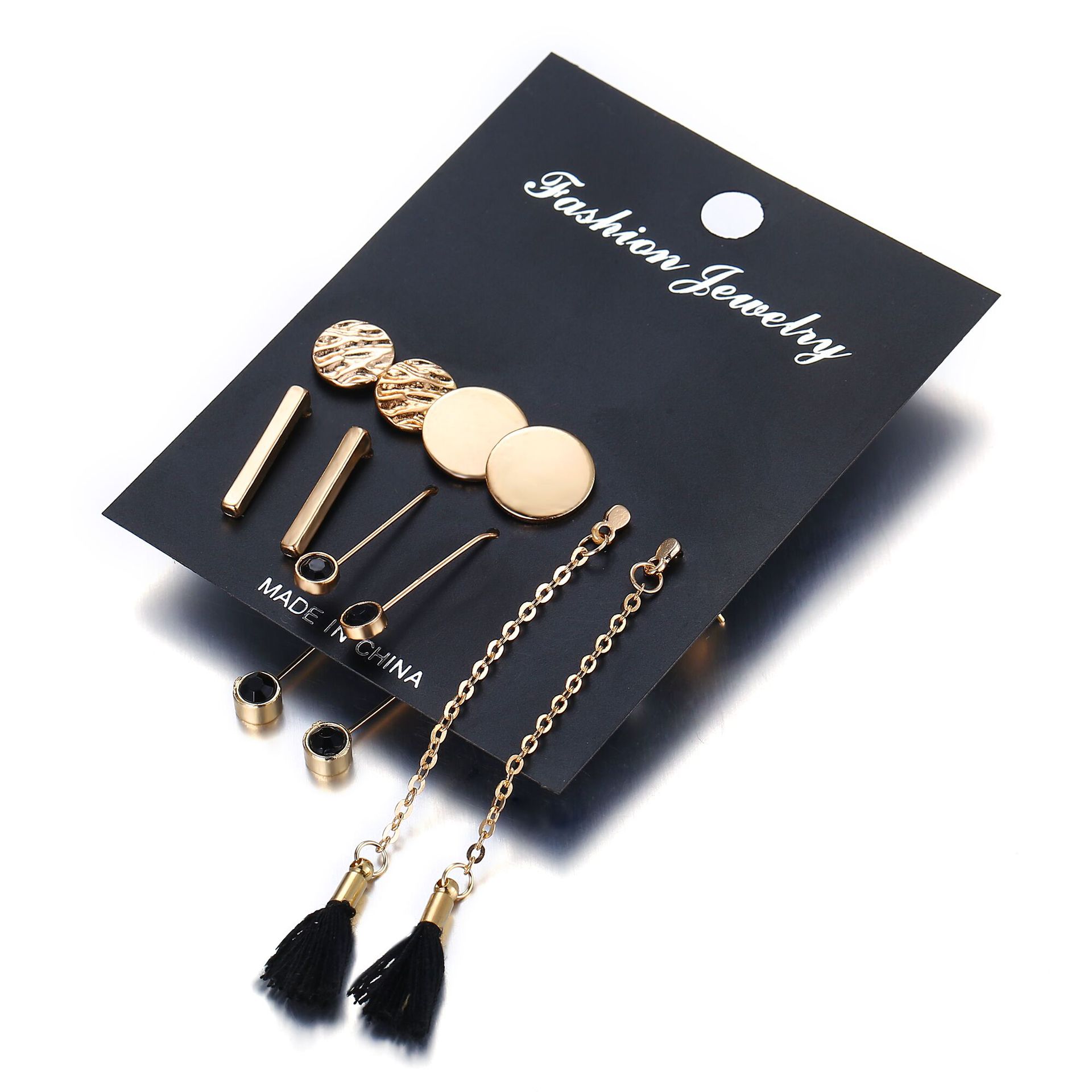 New  Diamond Tassel 6 Pairs Of Earrings  Set display picture 31