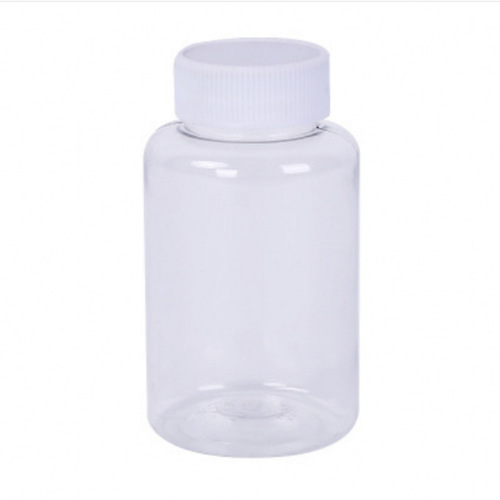 50ml transparent brown sample bottle solid powder large mouth bottle with lid filling bottle PET plastic bottle