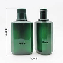 300ml325ml漱口水瓶茶色药用瓶六角塑料瓶带量杯