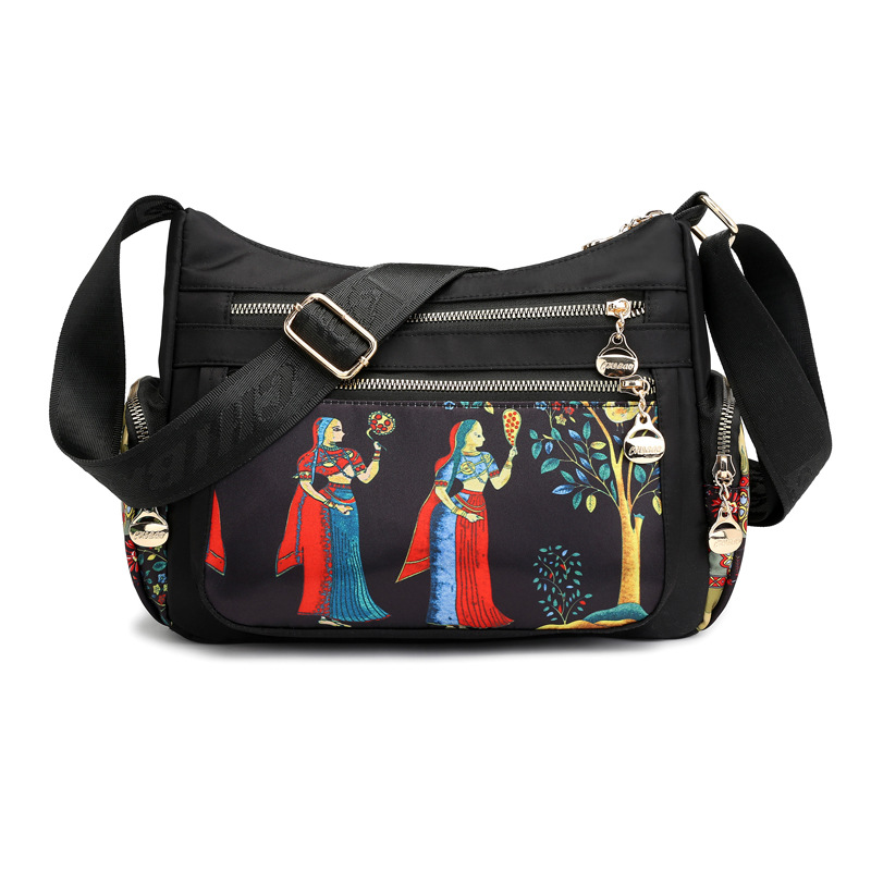 Bolso Bandolera y de Hombro Étnico de Nylon con Estampado para Mujer image 7