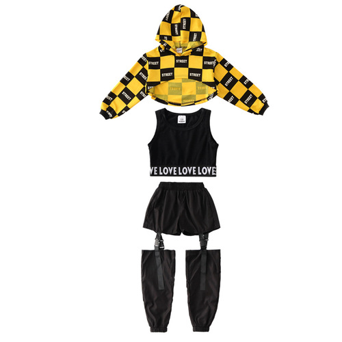 Korean Children's Jazz Dance Set Tank Top Hip Hop Clothes Hip-Hop Girls Street Dance Trendy Costume Performance Outfit
