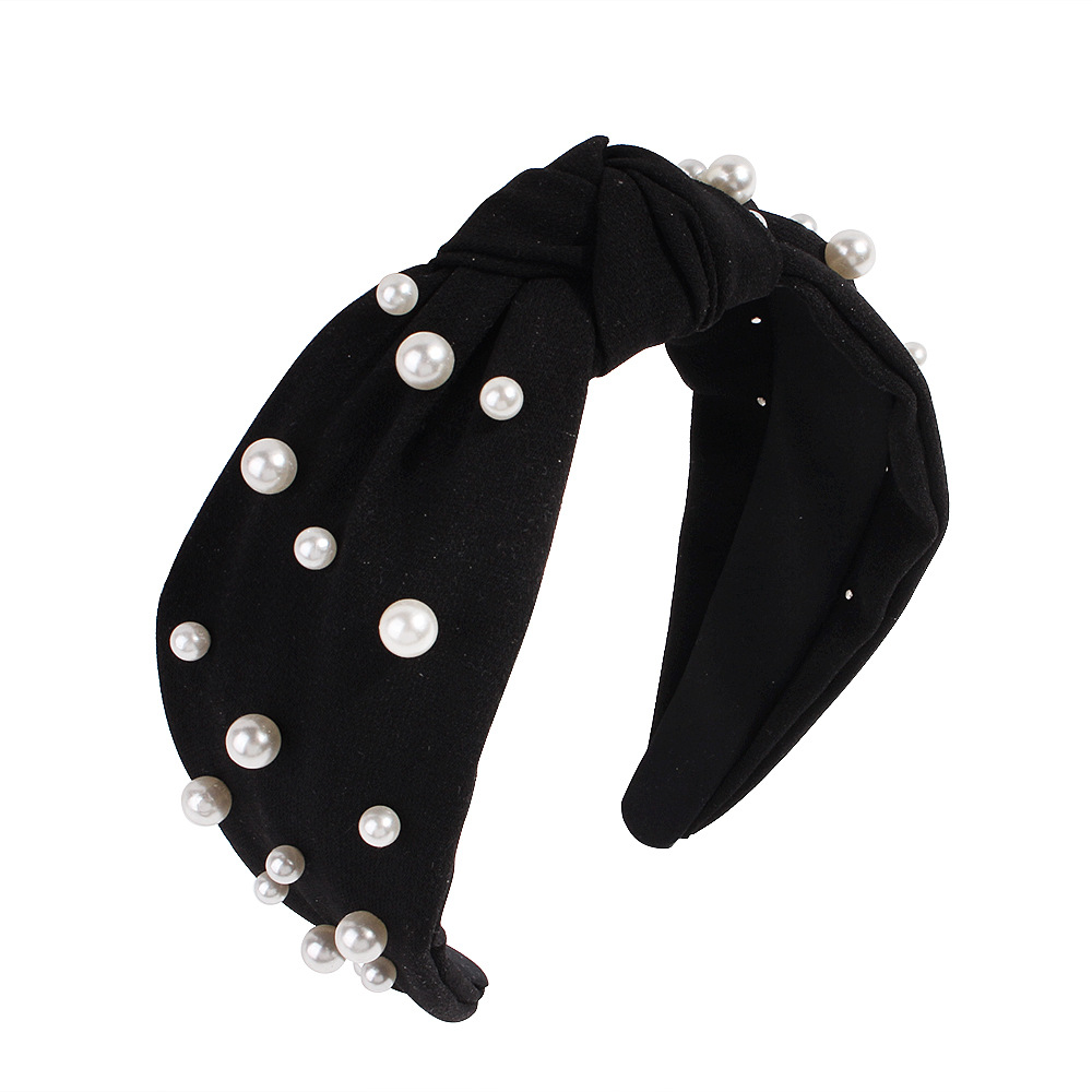 New Fashion Pearl Cloth Knotted Headband Wholesale display picture 7