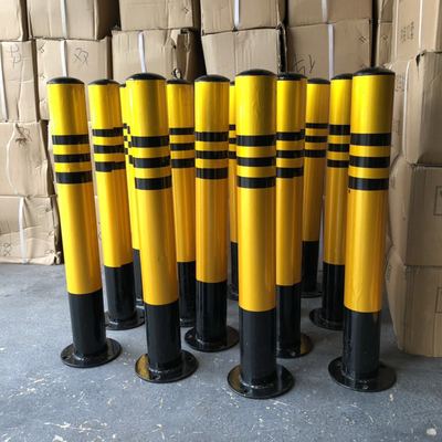 反光固定路桩防撞柱隔离路障道路钢管警示柱加厚立柱停车桩地桩