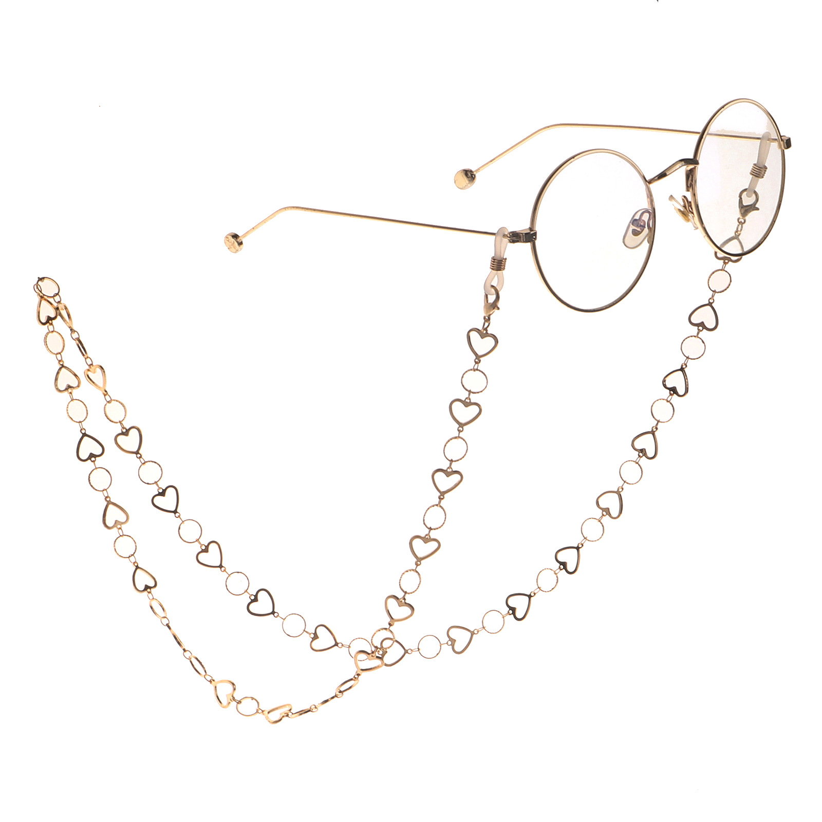 Hot Fashion Simple Gold Copper Peach Heart Eyeglasses Chain Chain Eyeglasses Chain display picture 8