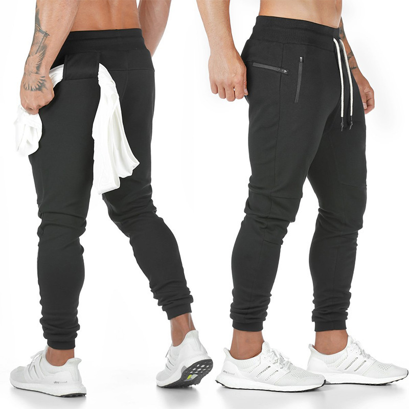 Muscle Family Men's Fitness Trousers Autumn and Winter New Slim-fit Foot Football Jogger Pants Foreign Trade Men's Wear