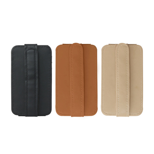 Car PU leather glasses holder car glasses frame car multifunctional sun visor ticket card holder card bag storage bag