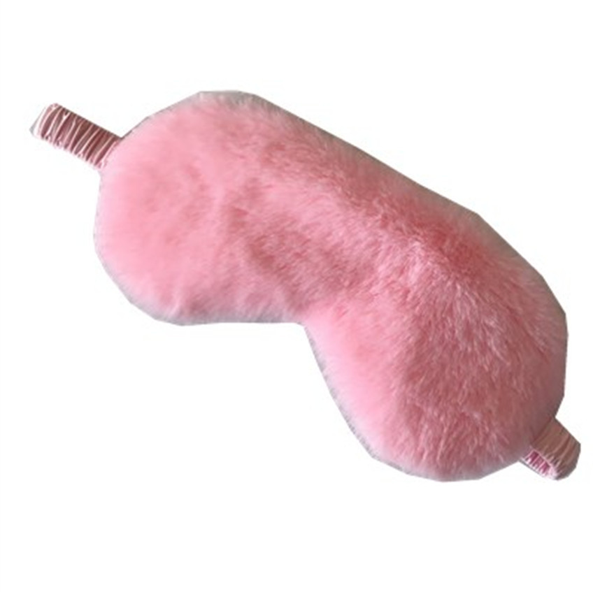 En stock al por mayor máscara de ojo de piel de conejo de imitación, descanso de almuerzo sombreado sueño máscara de ojo de felpa, máscara de ojo fresco lindo
