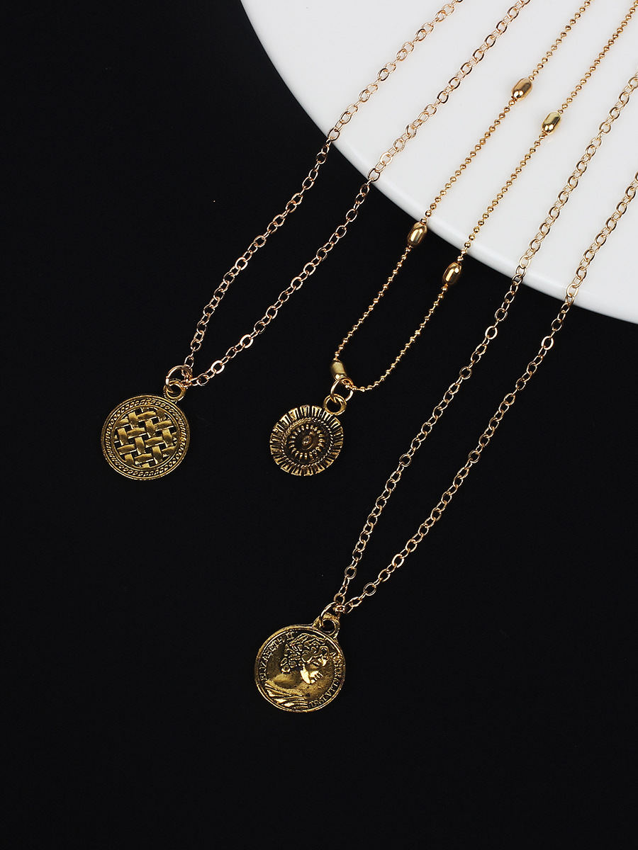 14g Weight Necklace Classification Travel Occasion Alloy Material Women'S Gender Plating Design Simple Style Style Gold Color Fashion Simple Alloy Multi-level  Multi-layer Necklace 3