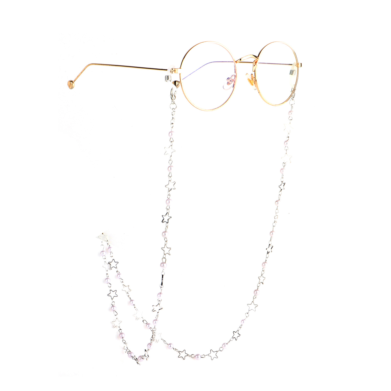 20g Weight Metal Material Gold, Silver Color Fashion Simple Pearl Star Glasses Chain 3