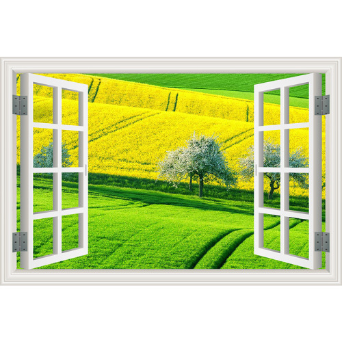 Factory direct supply 3D self-adhesive wall stickers fake window stickers dormitory wall living room bedroom background wall decoration stickers