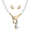 Fashionable accessory from pearl, necklace and earrings, set, European style