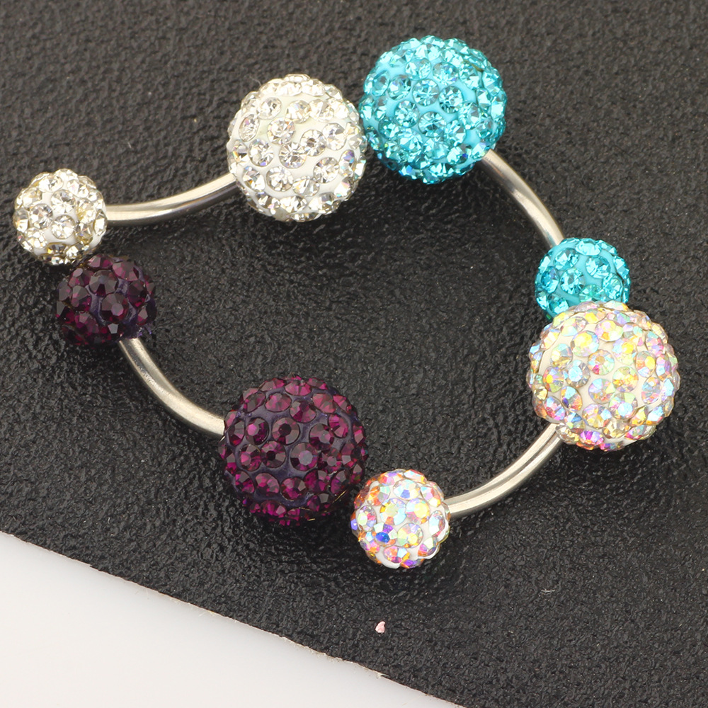 Amazon Hot Sale 4-8 Piece Stainless Steel Clay Belly Button Rings Set - Body Piercing Jewelry detail image 8