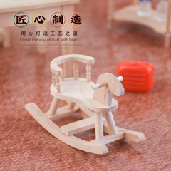 1/12 Scale Dollhouse Furniture Model, Wooden Craft, Miniature Furniture, Micro Scale Wooden Horse, Decorative Ornament