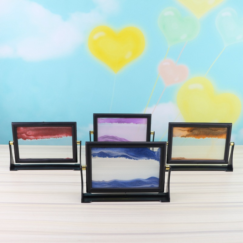 方型流沙画摆件 创意艺术工艺品3d立体微景观简约装饰品家居礼品