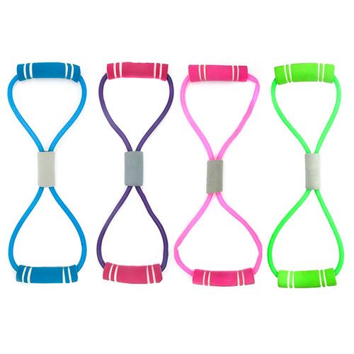 Eight-shaped tensioner for women, figure-8 tensioner, latex men's and women's shoulder-opening arm elastic rope home training back and chest expansion