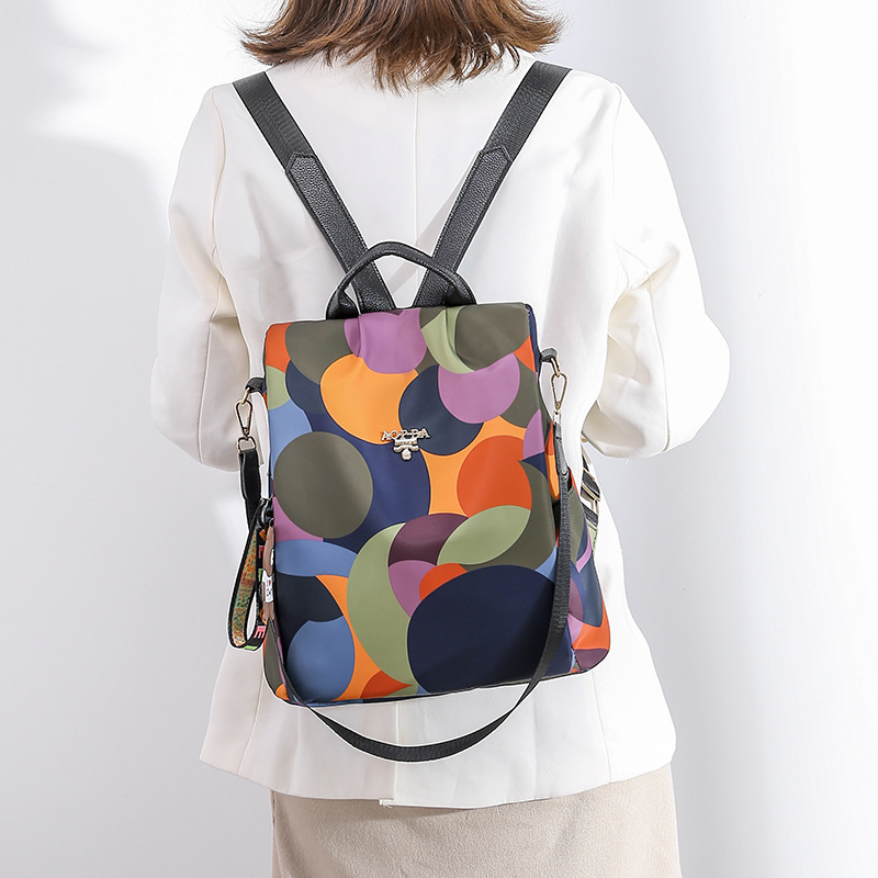 2019新款女士牛津布雙肩包 時尚創意防盜旅行背包單肩包壹件代發