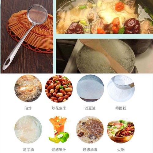 Cross-border exclusive high-end stainless steel oil filter grid, stainless steel oil filter clip, grease scoop oil scoop, filter screen slotted spoon