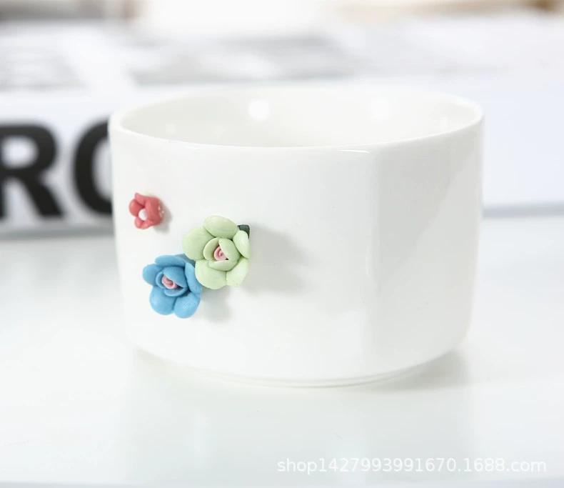 Ceramic creative white flowerpot, 2019