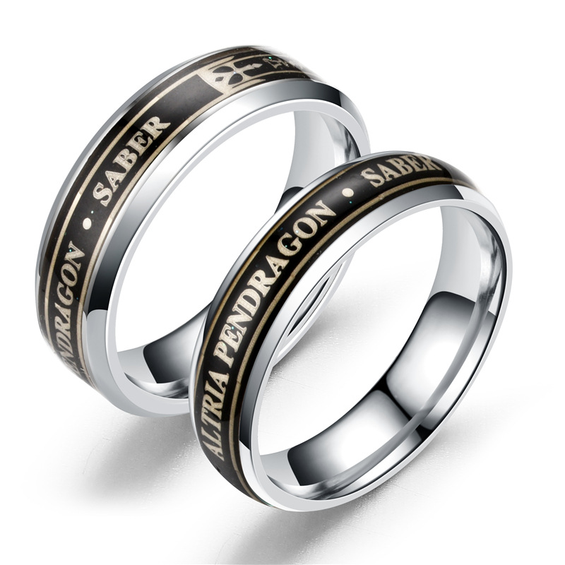 时尚创意电镀男女情侣戒指 不锈钢个性字母指环 情人礼物饰品批发|ru