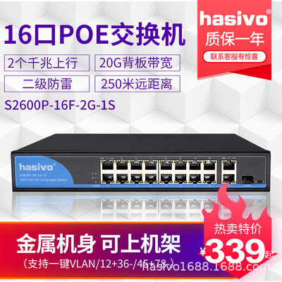 16 Port Standard PoE Switch 2x1000M Uplink Switch wireless AP Rack POE standard POE