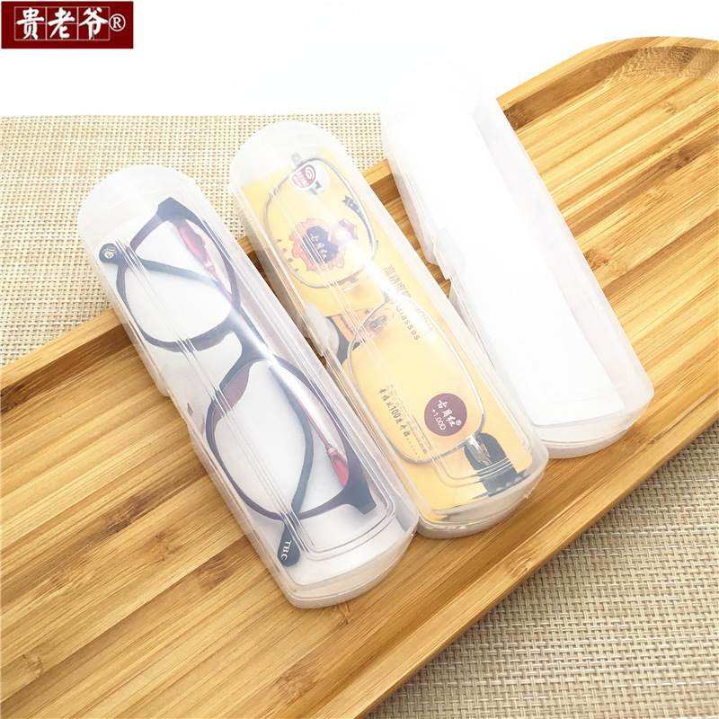 Factory direct HD hard glasses box reading glasses box white translucent PVC wholesale specials mirror box