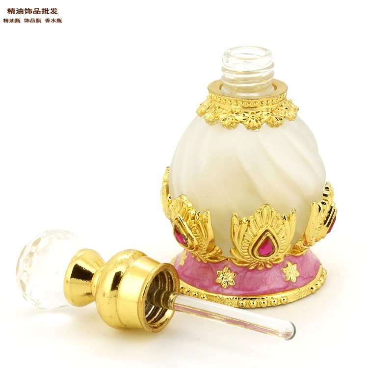 中国精油饰品网粉红底座金色佛塔款精油瓶香水瓶2.jpg