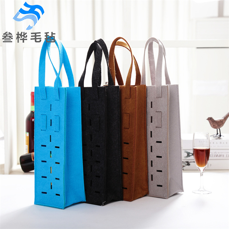 红酒袋毛毡手提葡萄酒包装防撞耐腐蚀耐红酒盒用定制logo规格齐全