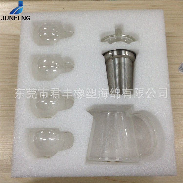 玻璃茶壶套装六件套包装内垫茶具礼盒填充epe珍珠棉内衬可封底