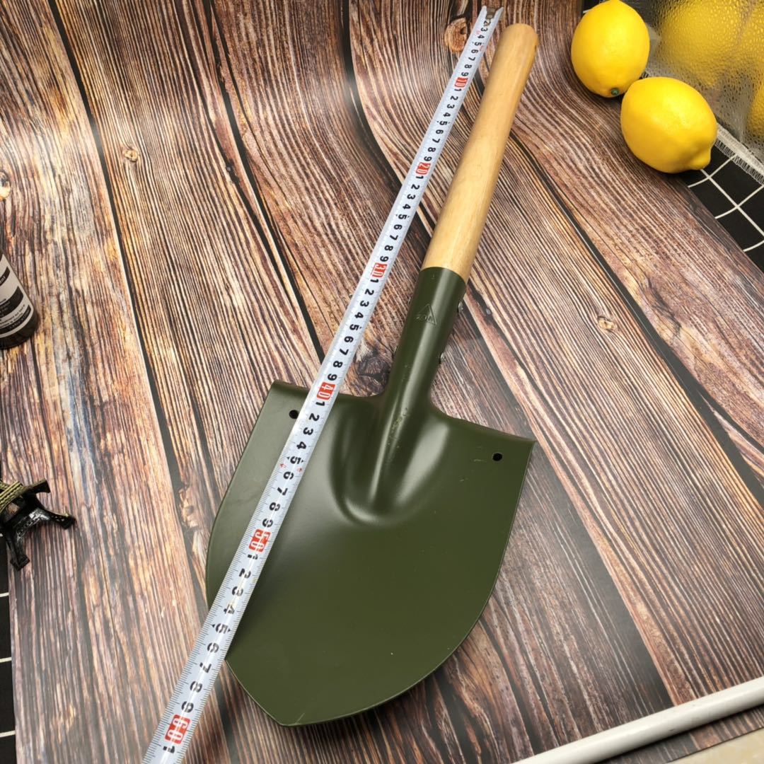 批发供应 工兵铲 户外工兵锹 205木柄直把铲子铁锹