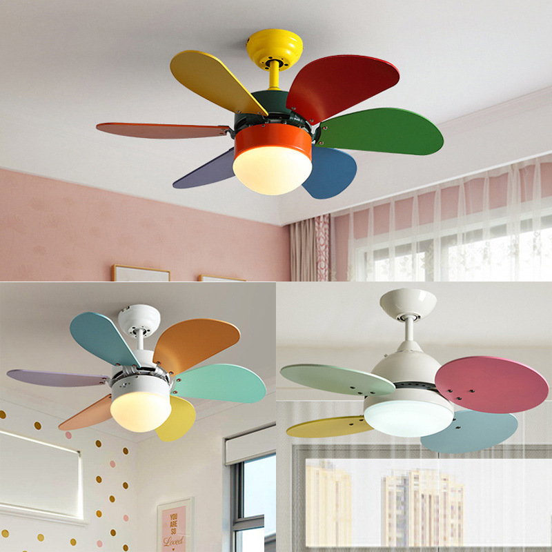 Northern Europe Simplicity Fan light bedroom Fan a chandelier Restaurant a living room LED Ceiling Fan Light children Ceiling fan lamp