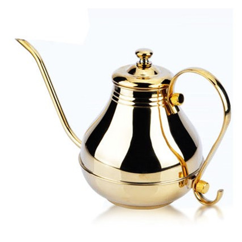 Stainless Steel Coffee Pot Small Mouth Long Mouth Workers' Ting Pot Vintage Tea Pot Hand Coffee Milk Tea Pot Cold Water Bottle Coffee Set