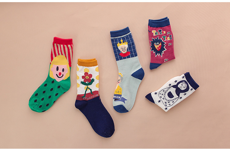 Beklædningstilbehør mode tegneserie animation poppende slik damer mellemlange strømper engros bomuld sved absorberende sportsstrømper til kvinder_voghion.com