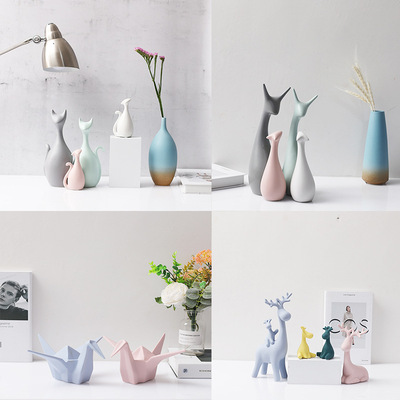 Northern Europe Creative home ceramics Elk A Four personality Decoration a living room Room Simplicity decorate marry gift