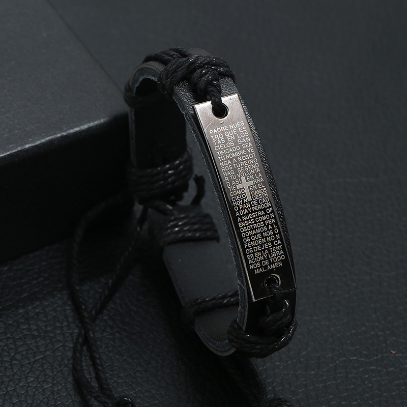 1 Piece Fashion Letter Pu Leather Alloy Unisex Bracelets