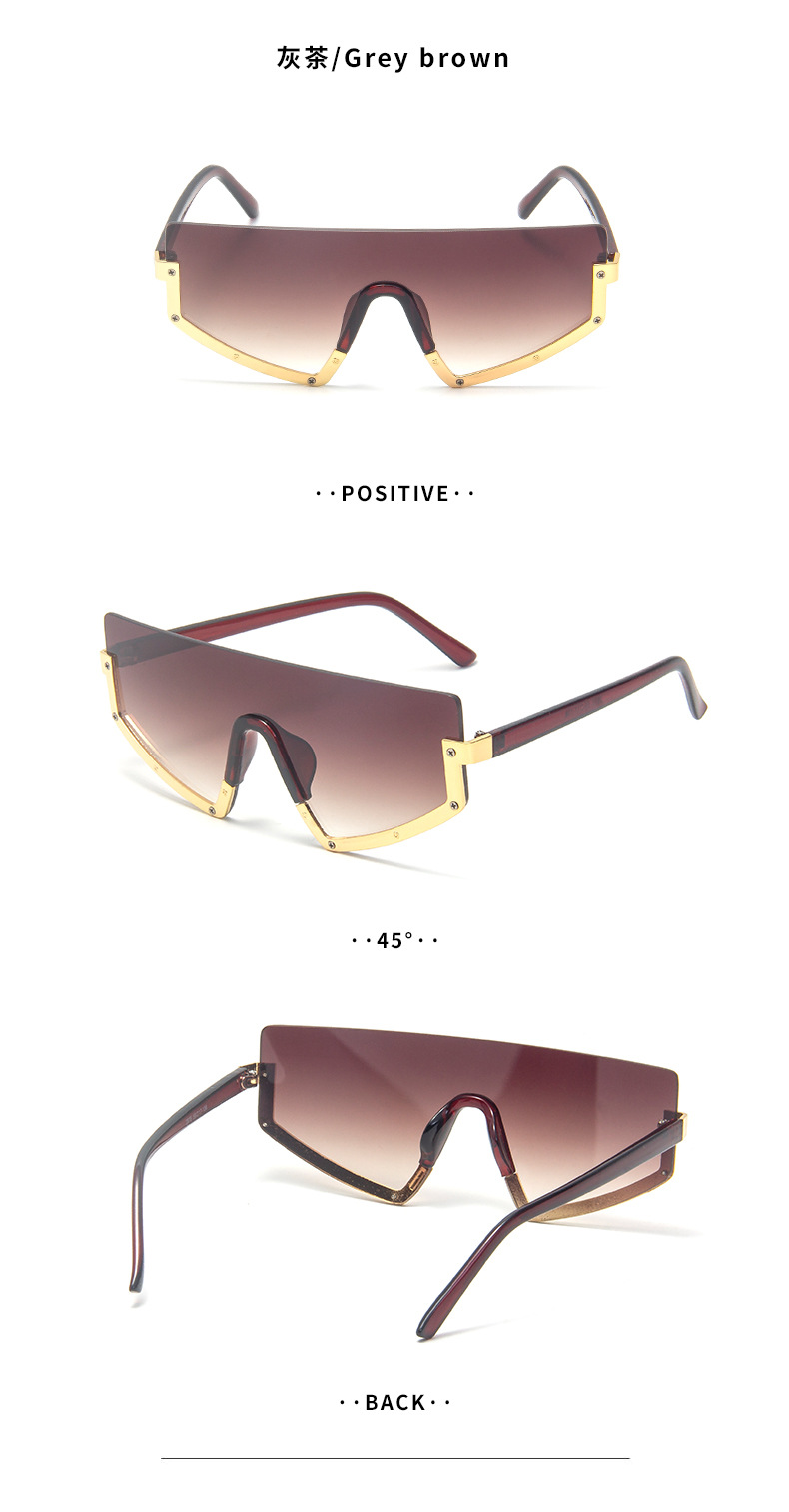 New Fashion Simple Style One-piece Frame Sunglasses display picture 4