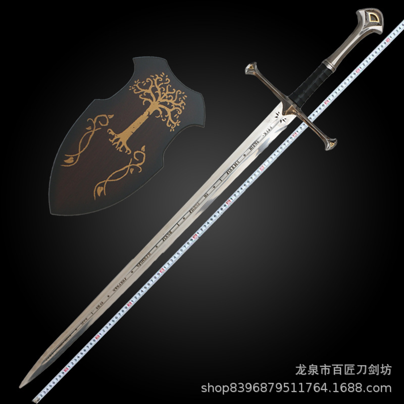 纳西尔圣剑魔戒指环王经文版阿拉贡长剑动漫刀剑影视收藏未开刃