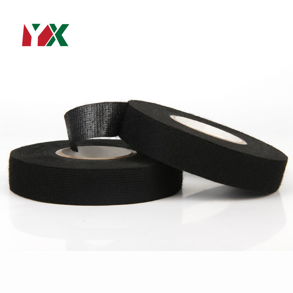 绒布胶带汽车线束胶布耐高温隔音降噪超粘电工绝缘黑汽车专用