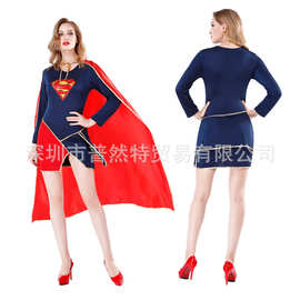 新款万圣节女超人服角色扮演舞台装Superwoman服装化妆舞会派对